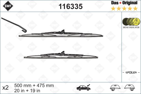 Torkarbladsats 500/475