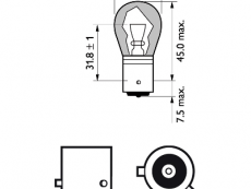 Glödlampa 12V 21W BAU15s gul