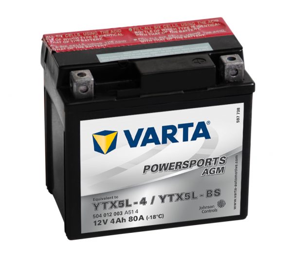 Batteri YTX5L-BS - 4Ah