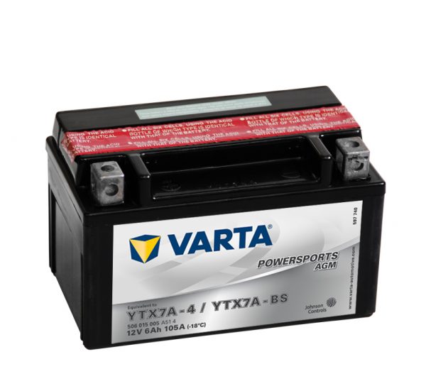 Batteri YTX7A-BS - 6Ah