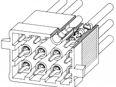 Coni stiftisolator 12-polig