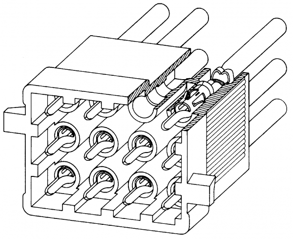 Coni stiftisolator 12-polig